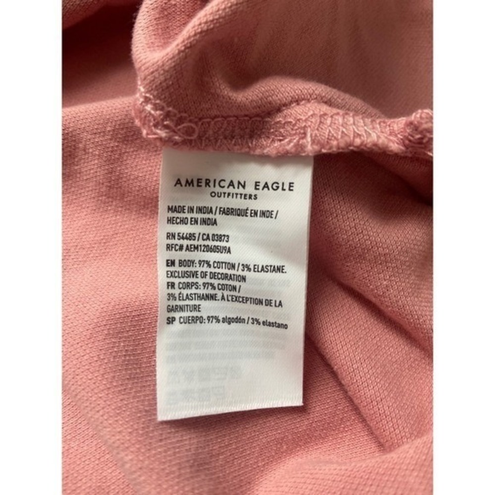 American Eagle Polo Shirt Mens Large Pink Excellent Slim Fit Short Sleeve Logo - Picture 4 of 6